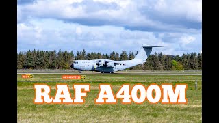 RAF A400M ZM404 lands Edinburgh Airport
