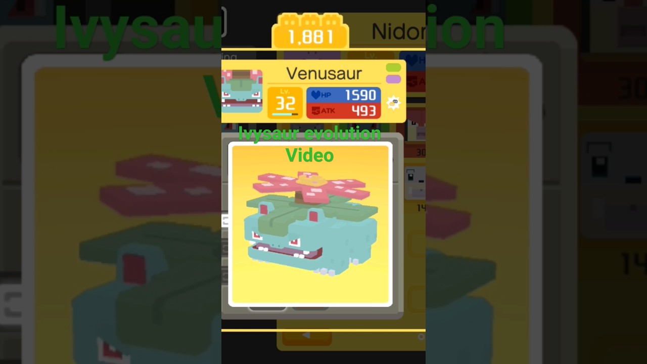 ivysaur evolve into venusaur 