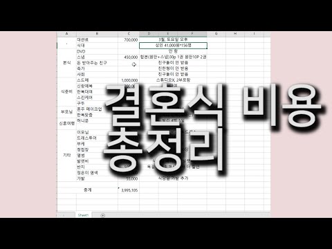 결혼식비용 총정리 저렴하게 하실분들만 클릭 