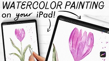 How to paint a watercolor tulip in PROCREATE ✨ (easy digital watercolor painting on your iPad!)