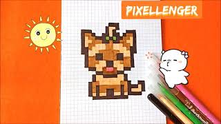 Как нарисовать Собачку Щенка по клеточкам Простые рисунки How to Draw Dog Puppy Simple Pixel Art