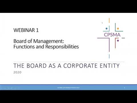 Board as a Corporate Entity Webinar 1 Functions and Responsibilities