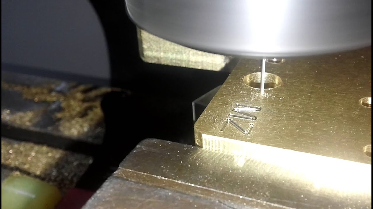 CNC engraving on brass with 1mm milling tool YouTube
