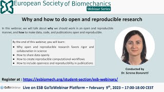 ESB Webinar Series - No. 14 - Why and how to do open and reproducible research