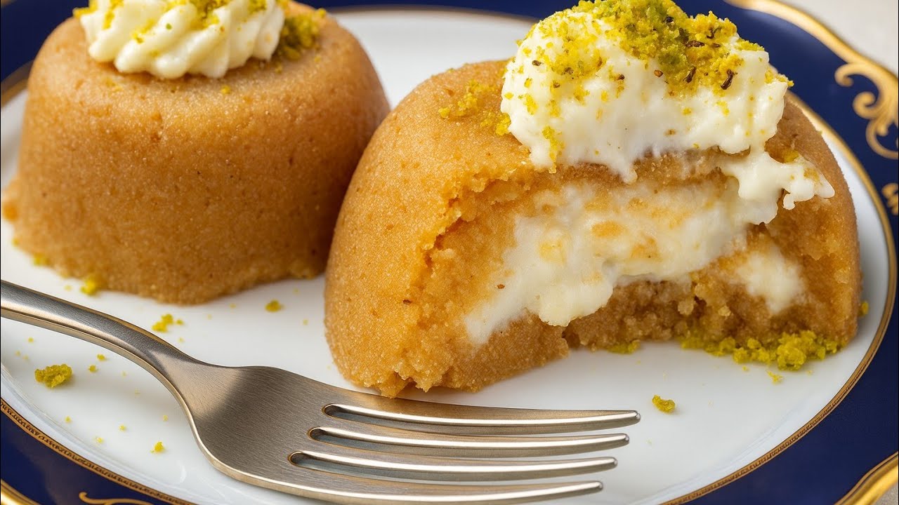 Сладкая манка со сливками без духовки из простых ингредиентов