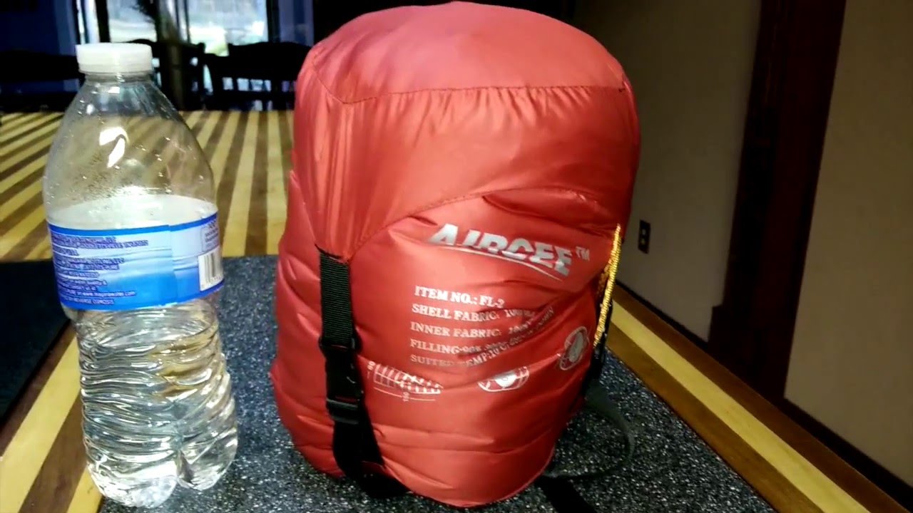 AIRCEE 50F Compact Hiking Tiny Sleeping Bag Review YouTube