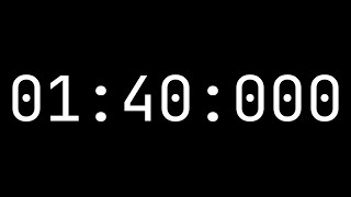 Countdown timer 1 minute, 40 seconds [01:40:000] - White on black with milliseconds