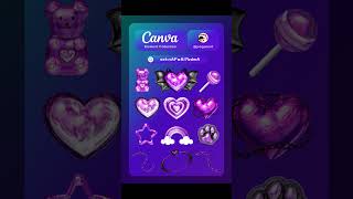 Y2K keyword elements on Canva cool and cute #canva #canvagraphics #canvaelements #elements #canvapro