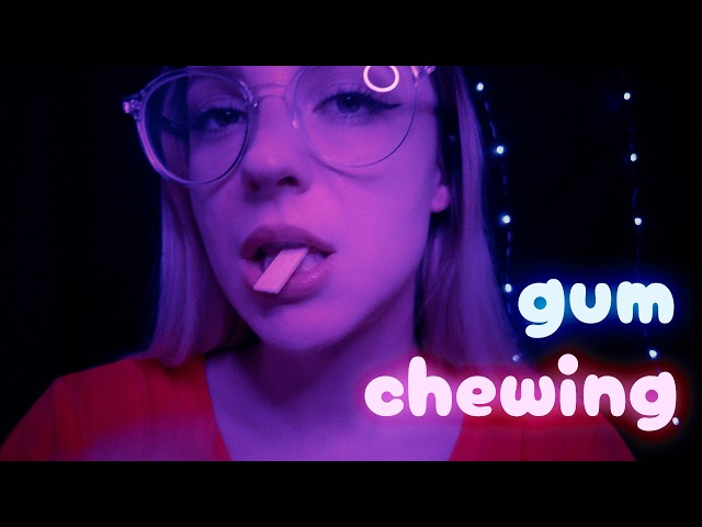 ASMR - Gum Chewing, Inaudible Whispers, Face Touching, Spit Painting & more | 💜 Low Light