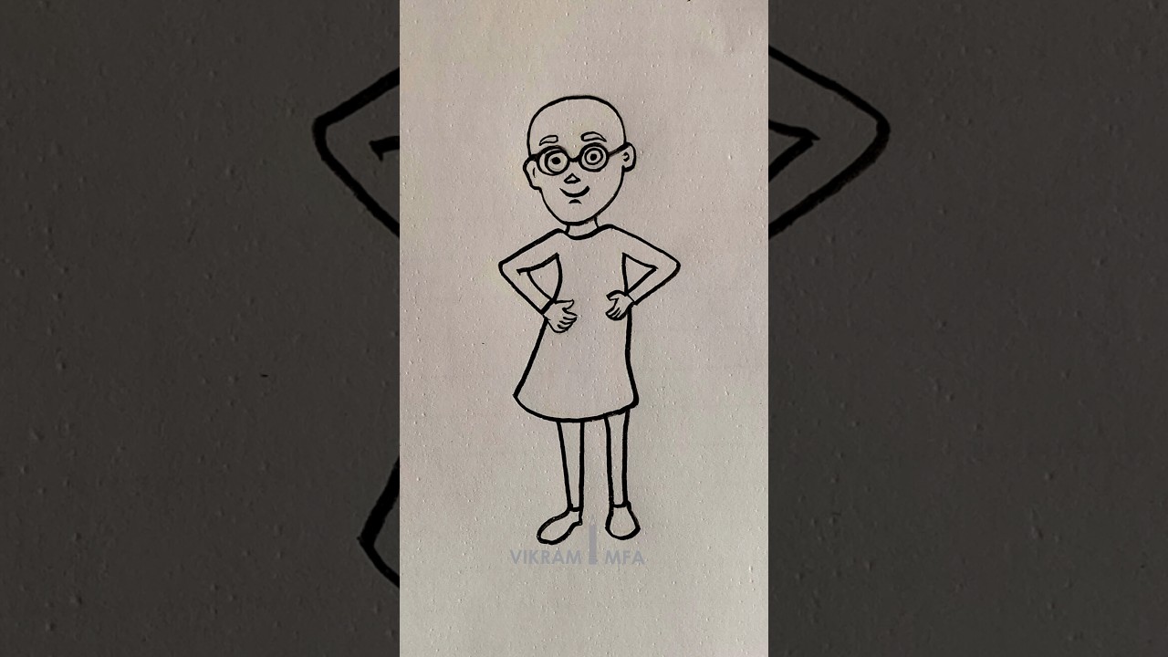 How to draw Patlu drawing // motu patlu cartoon easy step by step