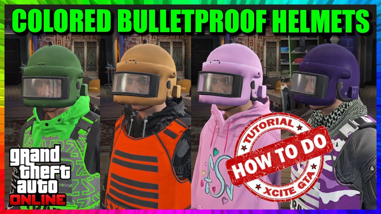 How To Get Colored Bulletproof Helmets In GTA 5 Online - YouTube