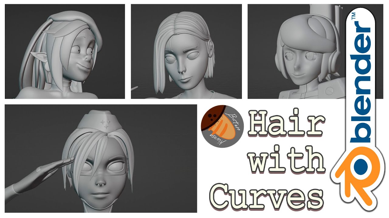 Blender Tips - 01 - Hair with curves. Прядь волос с помощью кривых.
