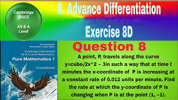A point, P, travels along the curve y=cube√2x^2 − 3in such a way that at time t minutes the x-coordi