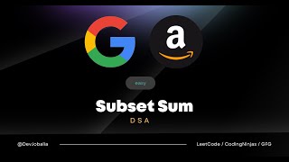 Subset Sum (EASY) | STRIVER SDE SHEET | RECURSION