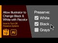 Allow Illustrator to Change Black &amp; White with Recolor (How to Turn Off Preserve Options)