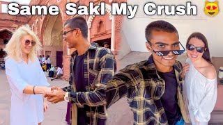 Russian Full Reaction In Agra Fort 🤩 | Taj Mahal Prr Etni Sari Chidiyan 😜 | Tiger Kirar Vlogs