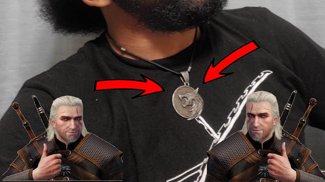 HAQUIL Witcher Necklace, Growling White Wolf Witcher Medallion, Leather Cord, The Witcher Merch