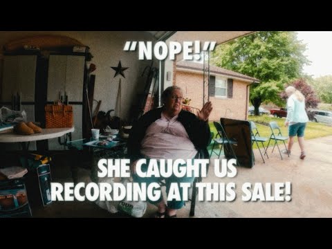 SHE CAUGHT US RECORDING AT THIS YARD SALE