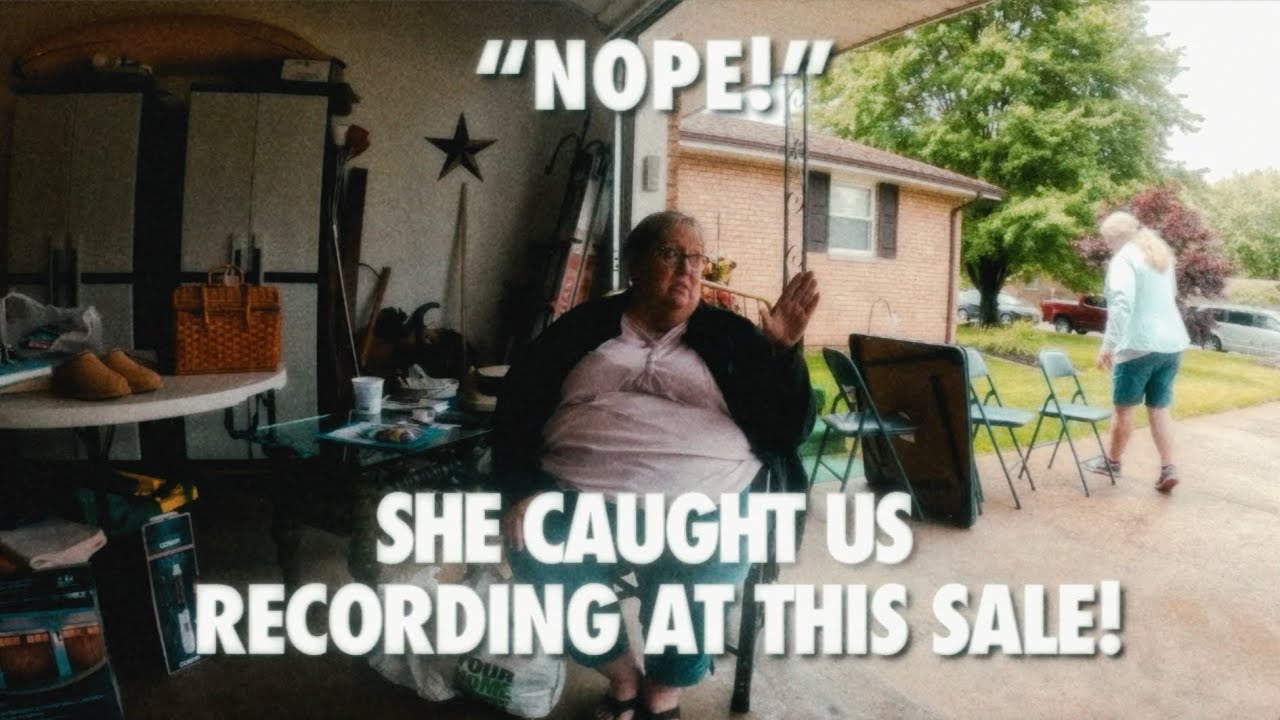 SHE CAUGHT US RECORDING AT THIS YARD SALE - YouTube
