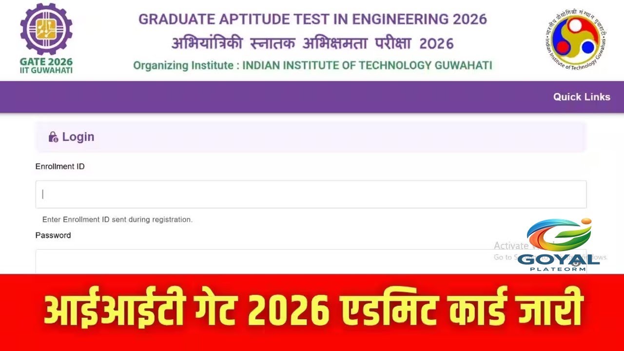 GATE Admit Card 2026 LIVE Update | Direct Link | Important Instructions |
