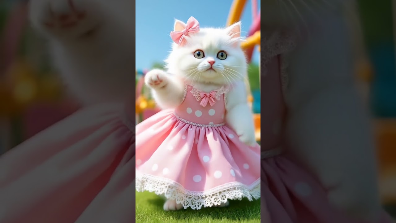 Cutest Kitty Dance in Playland 🎶🐱 #catdance #cutecat #ytshorts