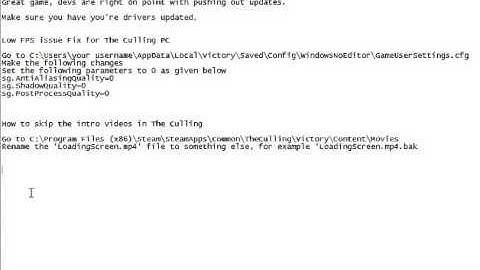 The Culling FPS Tweaks.