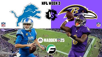 Madden 26 Simulation: Lions vs Ravens Week 3 | Jared Goff vs Lamar Jackson Showdown 🏈