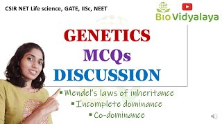 MCQs on Mendelian Principles, Incomplete dominance & Co-dominance | Genetics - MCQ