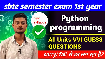 Python programming guess questions all units ✅, SBTE 1st year guess questions! Python important ques