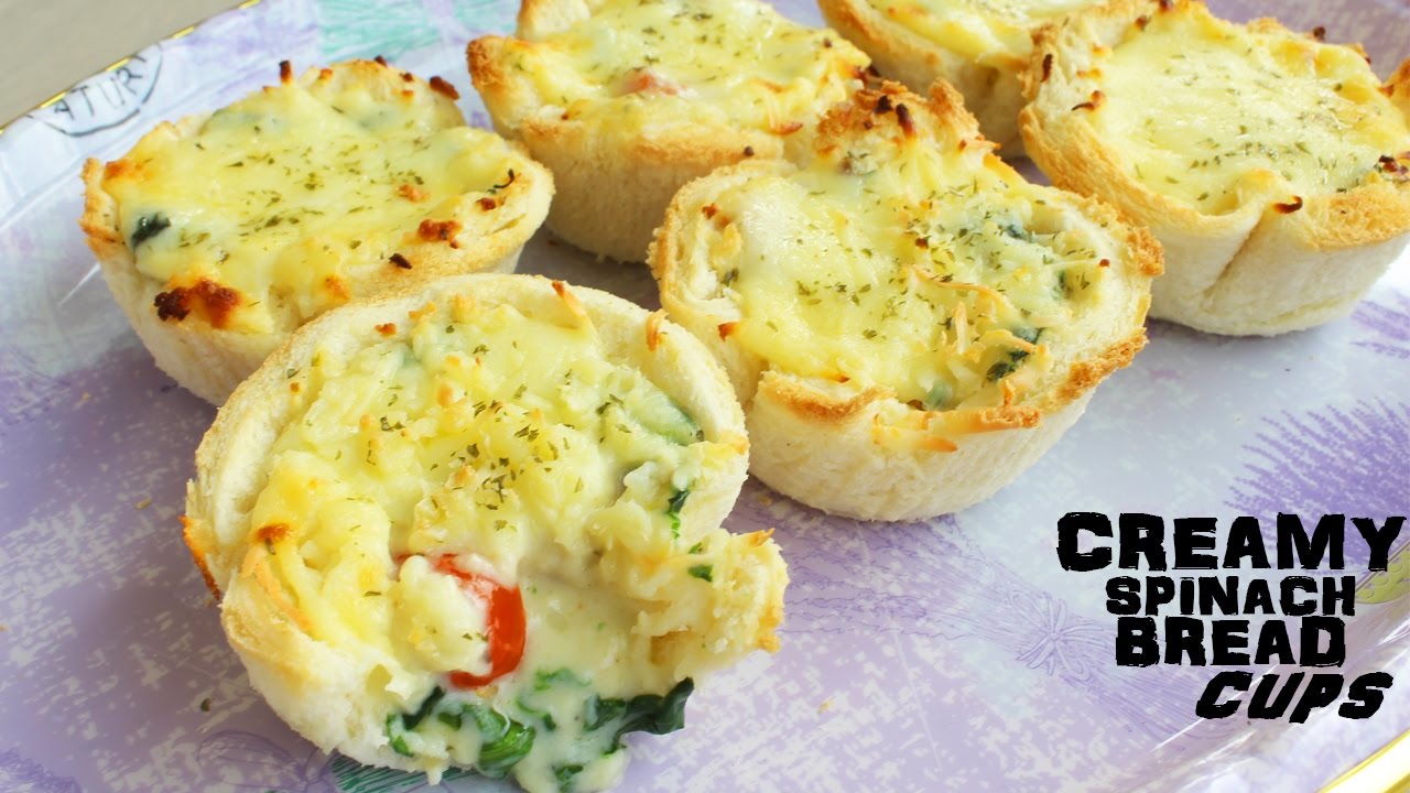 Creamy Spinach Bread Cups | Leftover Bread Recipe - YouTube