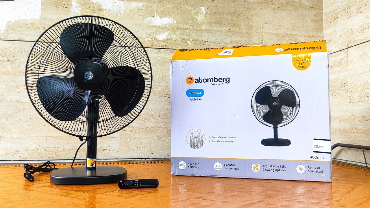 Unboxing the latest smart table fan | Atomberg Renesa 400mm table fan ...