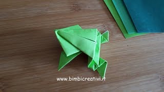 COME FARE UNA RANA ORIGAMI CHE SALTA VERAMENTE / BIMBI CREATIVI screenshot 1