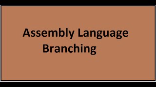 Assembly Language 003 JMP Examples Assembly Language Branching