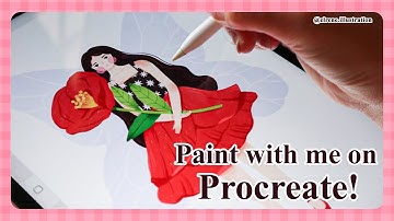 Paint with me on Procreate!🧚‍♀️ | Painting a flower fairy