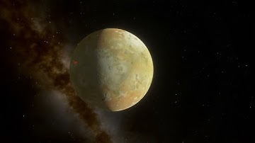 The moon Io orbits the gas giant Jupiter. Space Engine. #universe #space #moon #io