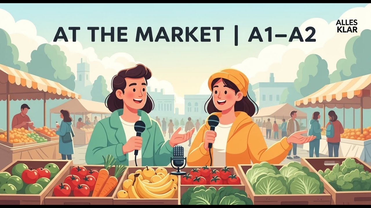 LEARN GERMAN A1–A2 with REAL Conversation 🥕 At the MARKET | Speak GERMAN for Beginners (EP3)