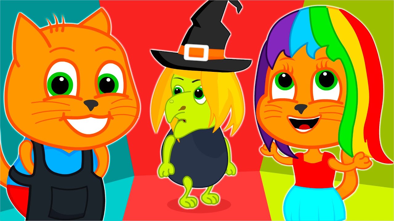 Família de Gatos - Peruca colorida Desenho Animado em Português Brasil