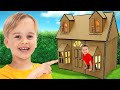 تحدي بناء منزل من الكرتون للأطفال