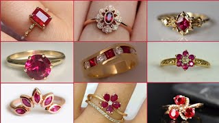 Gold  RUBY rings|Ruby GEMSTONE Ring💍 Idea's|