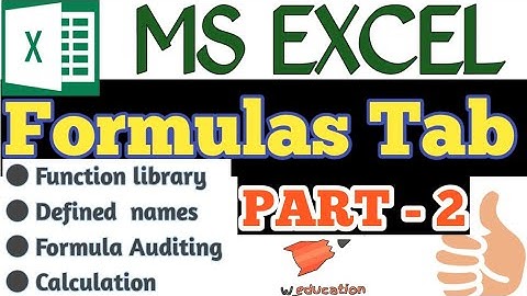 #Excel#Formula Tab in Hindi - #Define# #Name# And #Auditing# #Tools# , #Calculation# #w_education