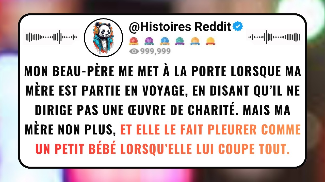 Mon beau-père m'a jetée dehors pendant que ma mère était absente, en disant qu'il ne dirigeait pas une œuvre de charité. Il a fait mes cartons, m'a arraché le téléphone des mains et m'a regardée...