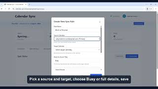 Calendar-Sync — how to create a sync rule