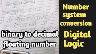 Binary to decimal conversion with float number - Digital Logic | BE Computer 1st sem