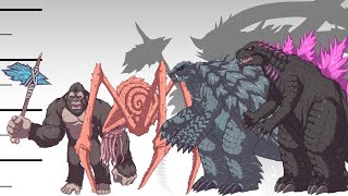 Godzilla Monster Gamera Hybrid Evolution Size Comparison Animation