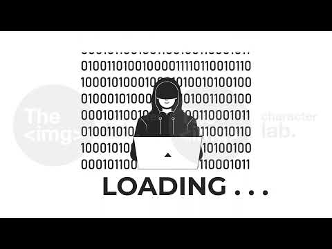 Hacker binary code bw loading animation