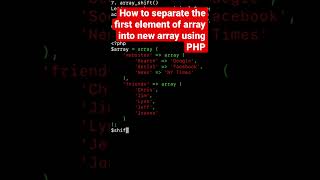 How to separate the first element of array into new array using PHP and array_shift function
