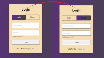 Login and Signup Animated form Using HTML CSS and JAVASCRIPT Design.