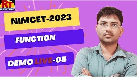 Demo Live Class NIMCET 2023 Batch - 1st Dec - Run Tutorials Varanasi