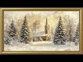 Vintage Winter Landscape Painting | Gold Frame TV Art Screensaver for TV Wallpaper