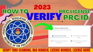 HOW TO VERIFY PRC RATING AND LICENSE IN 2023